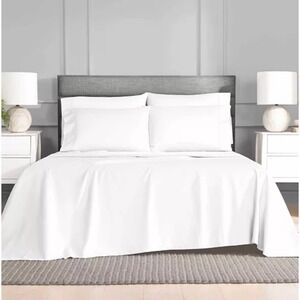 Avalon Collection Queen 6 pcs White Sheet  bed Set 500 Thread Count Cotton Blend